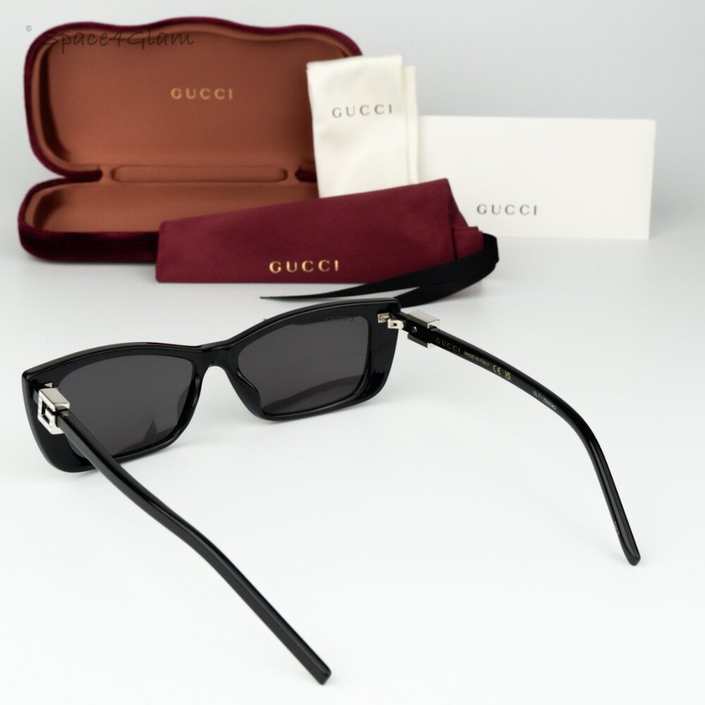 BRAND NEW Gucci GG1681S 008 Black Grey Cat Eye Women Sunglasses - Picture 8 of 11